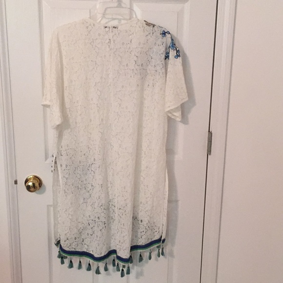 Lace Appliqué Tassels Kimono Coverup - Picture 2 of 8